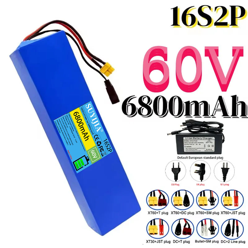 60V 30Ah Electric Scooter Battery - حزمة بطارية ليثيوم 16S2P، 60 فولت،
